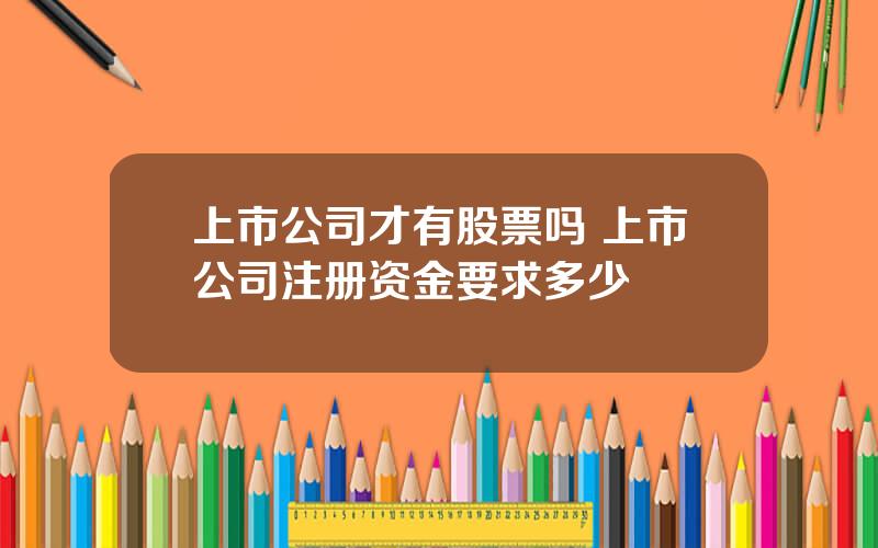 上市公司才有股票吗 上市公司注册资金要求多少